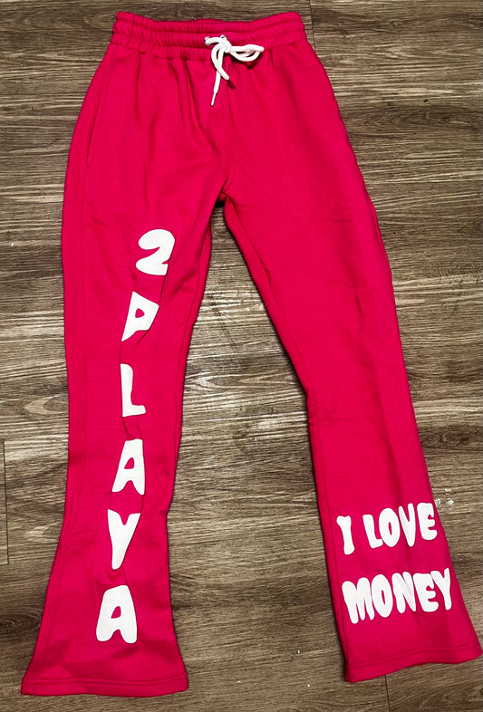 GET OUT YA FEELINGS "PINK" FLARE SWEATPANTS