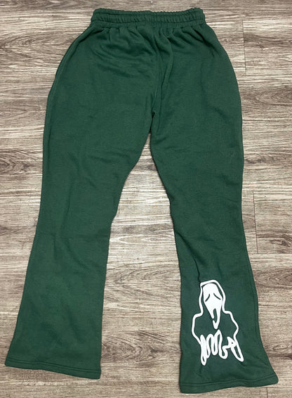 GET OUT YA FEELINGS "GREEN" FLARE SWEATPANTS